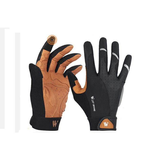 サイクルグローブ West Biking （ウエストバイキング）『フルフィンガー ヌバック調グローブ』 春秋向き 4サイズ サイクルグローブ 防寒  手袋 おしゃれ |  | 09