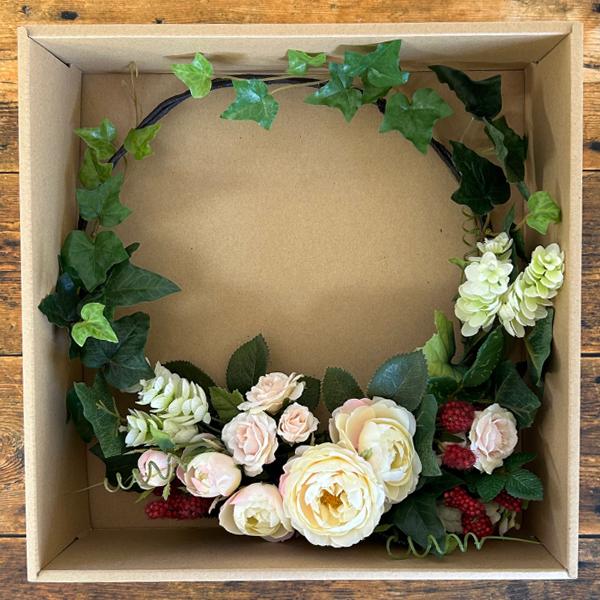 アートフラワー アーティフィシャルフラワー リース 30cm 造花 花