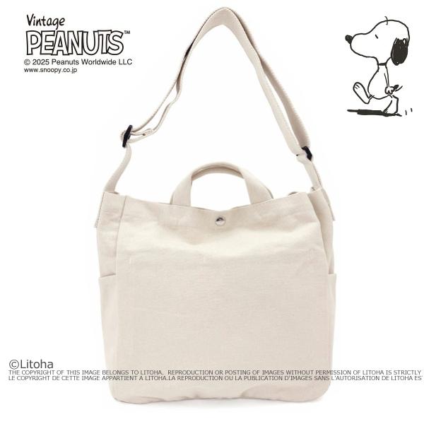 スヌーピー 2WAYショルダートートバッグ (ホワイト) ルートート ROOTOTE SNOOPY スヌーピー 2WAYショルダートートバッグ アイボリー ROOTOTE