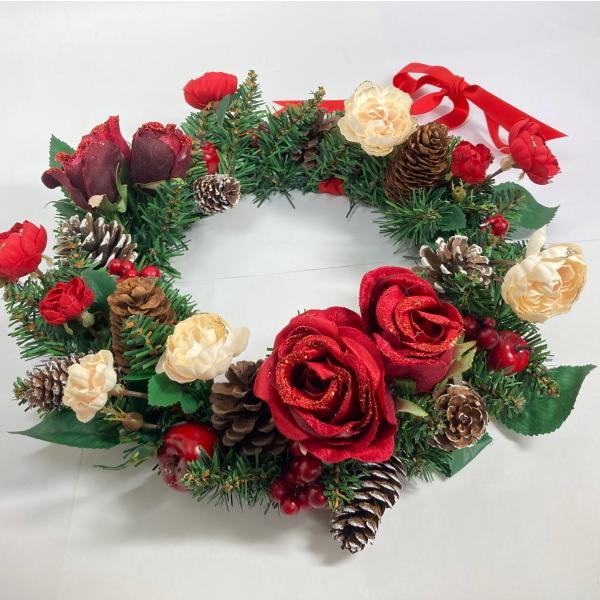 クリスマスリース アートフラワー アーティフィシャルフラワー 造花 花