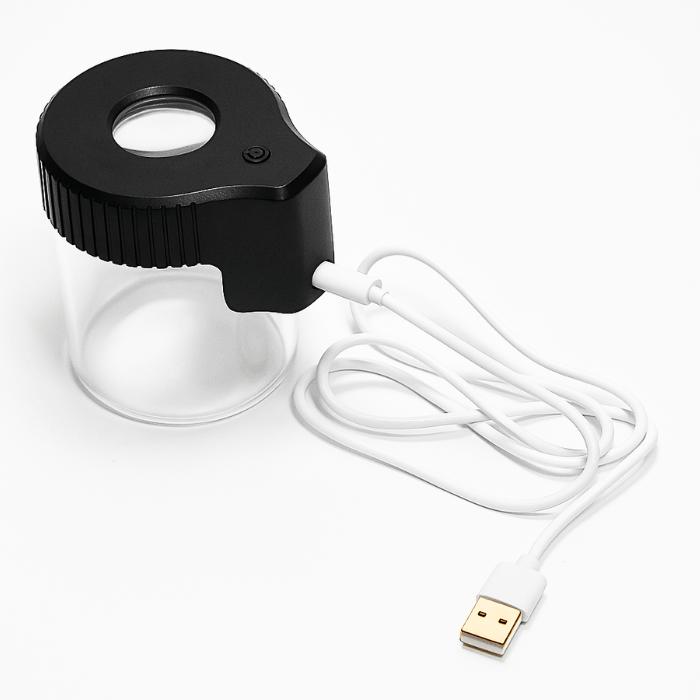 スタッシュジャー LED 拡大 ルーペ付き 高密閉 匂い漏れ防止 保存 容器 ドライハーブ CBD タバコ 葉 シャグ 茶葉 密閉 ガラス ジャー ハーブ コンテナ ケース 瓶 |  | 04