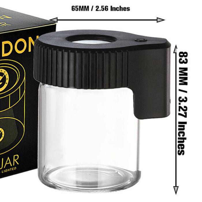 スタッシュジャー LED 拡大 ルーペ付き 高密閉 匂い漏れ防止 保存 容器 ドライハーブ CBD タバコ 葉 シャグ 茶葉 密閉 ガラス ジャー ハーブ コンテナ ケース 瓶 |  | 05