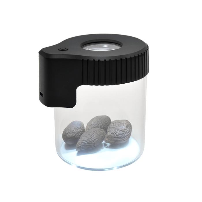 スタッシュジャー LED 拡大 ルーペ付き 高密閉 匂い漏れ防止 保存 容器 ドライハーブ CBD タバコ 葉 シャグ 茶葉 密閉 ガラス ジャー ハーブ コンテナ ケース 瓶 |  | 06