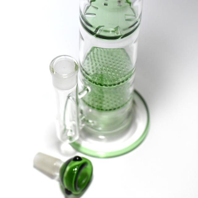 トルネードダブルハニカムビッグ4層式アイスガラスボング/水