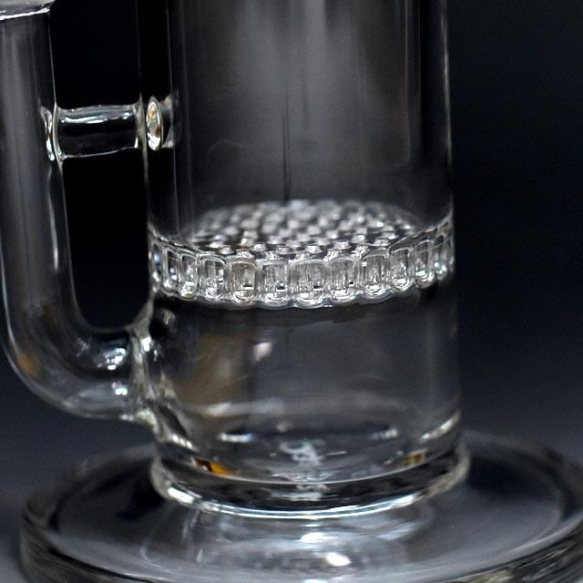 ワックス(WAX)用フタ付ハニカムP3.3製ガラスボング(水パイプ