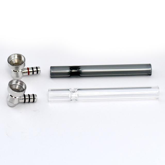 メタルハンドガラスパイプwithガラスワンヒッター 喫煙具 |  | 03