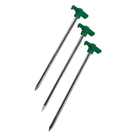 Wenzel Steel Nail Tent 正規通販 Stakes With Plastic Stoppers Shaped b #039;T#039; Metallic - 高品質