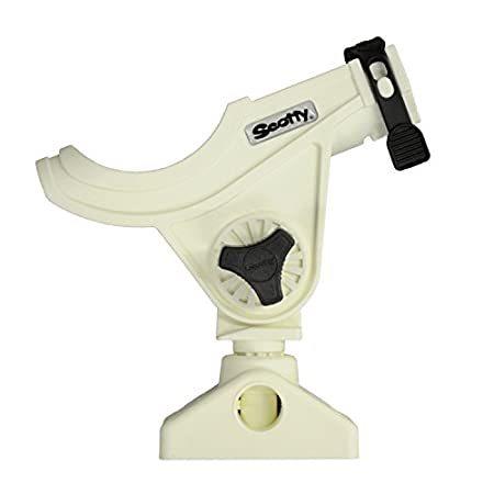 Scotty 280 Bait Caster Spinning Rod Holder with 241 Deck Side Mount White