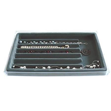 グッドクッションネックレスとブレスレットジュエリーオーガナイザー ベルベットトレイ付き 米国特許取得済み