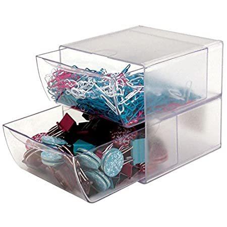 Two Drawer Cube Organizer, Clear Plastic, x 7-1 x (並行輸入品)