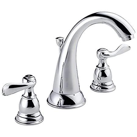 Delta　Faucet　Windemere　3穴　バスルームシンク蛇口　広範なバスルーム蛇口　クロム　バスルーム蛇口　メタルドレインアセンブリ　クロ