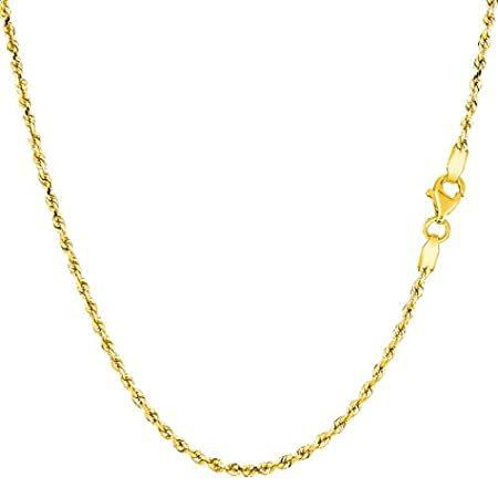 14k Yellow Gold Solid Diamond Cut Royal Rope Chain Necklace, 1.5mm, 18