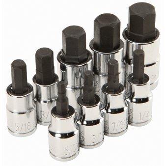 Pittsburgh 9 Piece 3/8 and 1/2 Drive SAE Hex Bit Socket Set by Pittsburgh