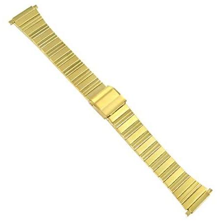 16 – 22 mm Hirschステンレススチールメタルゴールドトーンfold-over留め金バックル腕時計バンド