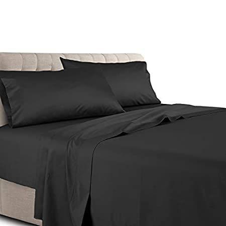 Sheetsnthingsソリッド300スレッドカウントシートセット100 %コットン4枚ベッドシートセット（深いポケット) Split King ブ