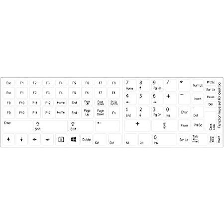 大きな割引 Keys Function for Background White Labels Keyboard Non-Transparent Desktop キーボード