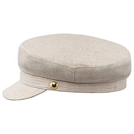 Sterkowski Pireus キャップ | 100%リネン ブレトンキャップ 男女兼用 | 伝統的なエアリーセーラーキャップ US サイズ: 6