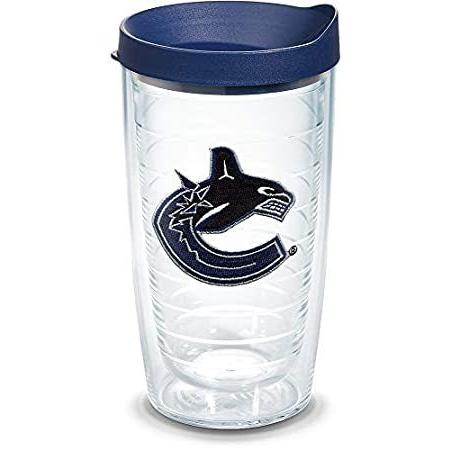 Tervisタンブラー エンブレムとネイビーの蓋付き 16oz クリア 1140951