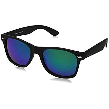 Flat Matte Reflective Mirror Color Lens Large Horn Rimmed Style Sunglasses