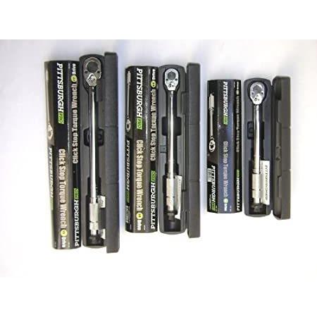 カーリング Set of 3 Pittsburgh Pro Reversible Click Type Torque Wrench Sizes 1/4， 3/8