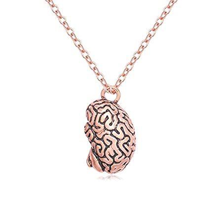 TuShuoメッキ古代Human Organ 3 - D BrainネックレスクールBrainペンダントロングチェーンネックレス
