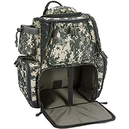 Piscifun釣りタックルバックパック大容量防水性釣りタックルバッグタックルボックスストレージ4トレイと保護雨カバーカーキ バッグ ブラック デジタル迷彩 メンズファッション リトルコート店 リュックサック デイパック B07c7qr7y6