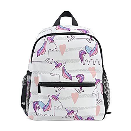【大放出セール】 Pink Unicorn PreSchool Bag Kids Backpack for Toddler Boy Girls Age 2-7 バックパック、ザック