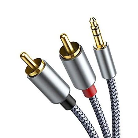 Oldboytech RCAケーブル RCAから3.5mm [6フィート/1.8m Hi-Fi サウンド] ナイロン編組RCAからAUXオーディオケー