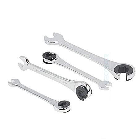 Ratchet Flare Nut Wrench Spanner Ratcheting 72 Teeth Steel 8-19Mm Full Poli