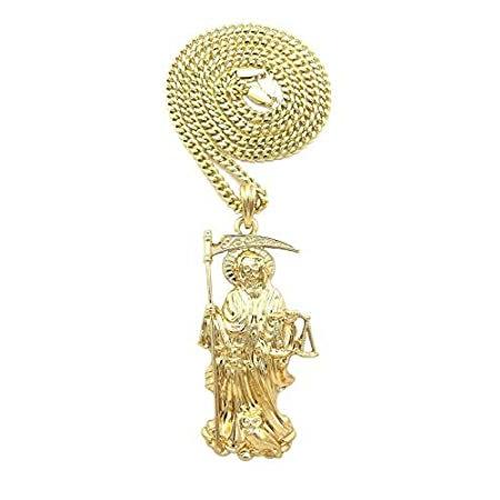 お買得 聖母 サンタ ムエルテ メンズ Usa Jewelers Shiny ペンダント N 金属 ロープキューバチェーンネックレス ボックス ネックレス ペンダント Www Oroagri Eu