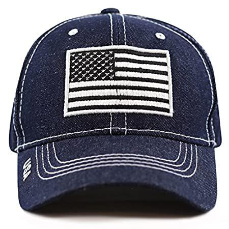 The Hat Depot 野球キャップ Usa 旗 アスレチック カーブつば Us サイズ One Size カラー ブルー