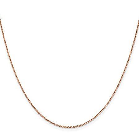 14k Rose Gold 1.4mm Diamond Cut Cable Chain Necklace, for Women
