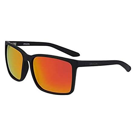 Dragon Men's Montage Square Sunglasses, Matte Black/Orange Ion, 60 mm