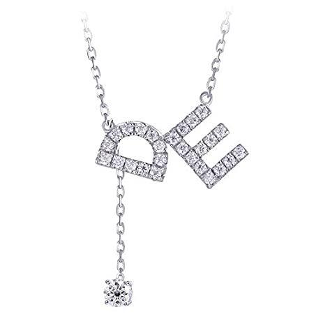 DovEggs プラチナメッキシルバーセンター 1ct 6.5mm H-Iカラー モアッサナイト ダングルペンダントネックレス アクセント付き レディ