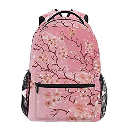 50%OFF Cherry Blossom Pattern Backpacks Travel Laptop Daypack School Bags for Teen バックパック、ザック