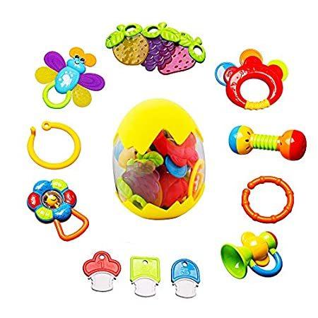 Baby Rattle Teether Toy - Teething Toy for Baby 6 Months Infant Rattles Toy