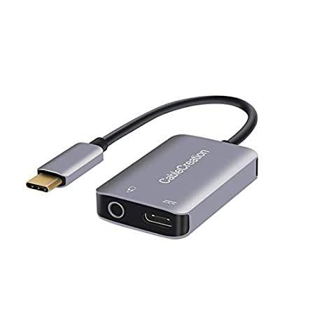 USB C to 3.5mmヘッドフォンアダプタ,CableCreation PD充電ポート付き2-in-1 USB C Type-C to Hi-R