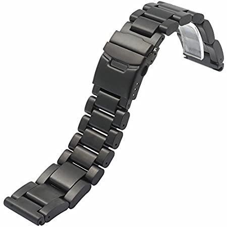 Black Solid Stainless Steel Watches Band 22/24/26mm Strap Replacement, Repl