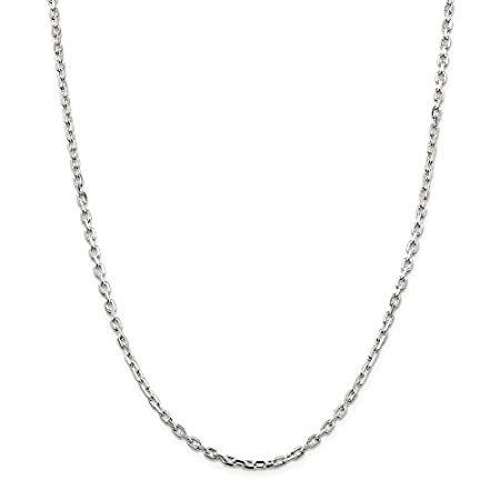 Solid 925 Sterling Silver 3.25mm Beveled Oval Cable Chain Necklace - with S