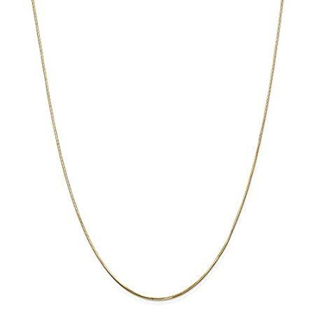 Solid 14k Yellow Gold 1.20mm Octagonal Snake Chain Necklace - with Secure L