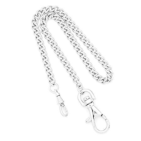 Charles Hubert Stainless Steel Men´s 14.5in Clasp Pocket Watch Chain Neckla