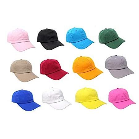 WAYCAP 野球帽 卸売 12個パック サイズ調整可能 無地 無地 綿 無地 ダッドハット US サイズ: One Size カラー: マルチカラー