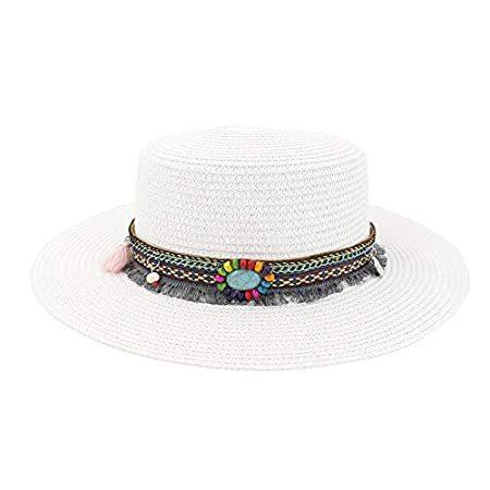【国際ブランド】 Summer Men Women Straw B Wide Fedora Lady StrawElegant Beach Travel Hat Sun サファリ、バケットハット