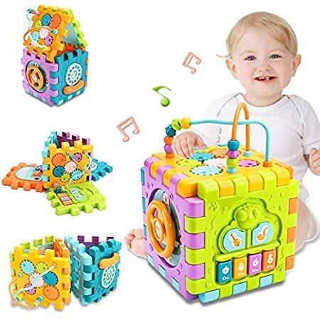 nicknack Activity Cube Baby Toys， 6 in 1 Multi-Purpose Learning Cube with M