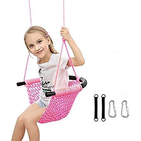 バーゲン 子供用スイングシート 高耐久 ローププレイ 安全 子供用スイングセット 屋内 屋外 遊び場 自宅 ツリー用 スナップフックとスイングストラップ付き 2 本日超得 Www Grupomontesa Com