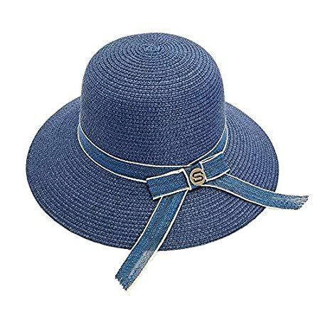 今季ブランド つば広 レディース サンハット ビーチ 夏 海外の商品 並行輸入品を安心安全にお届けいたします 麦わら帽子 ネイビー 折りたたみ式 50 Upf Uv サイズ調整可能 帽子 Affaires Sociales Gouv Cg