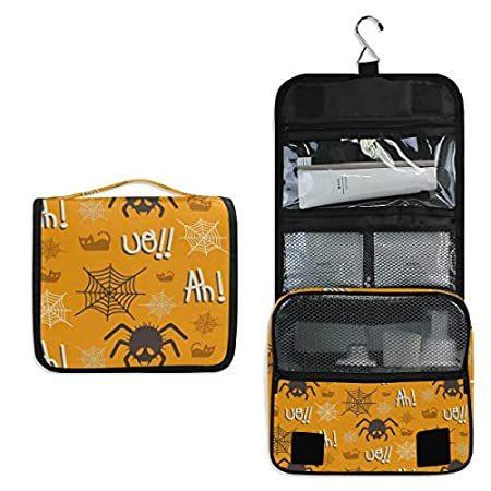 Swimsuits for Teens Happy Halloween Spider Web Waterproof Cosmetic Bag Po