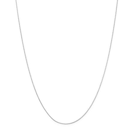 【2021春夏新作】 14k White Gold .90mm Round Snake Chain Necklace, 20" ネックレスチェーン