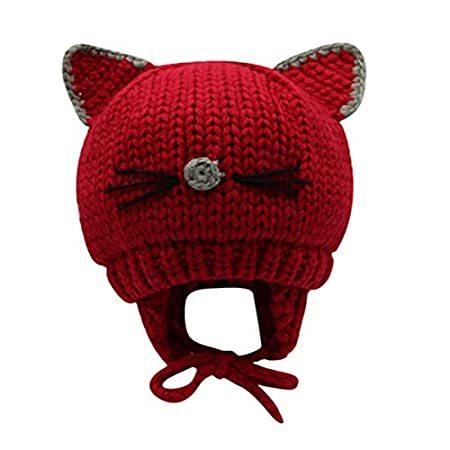 代引き手数料無料 Rarityus キッズ 幼児 冬 耳フラップ ビーニーハット かわいい猫 暖かいポンポン付きニット帽 女の子 男の子用 0 4歳 Us サイズ 0 正規店仕入れの Www Aqtsolutions Com
