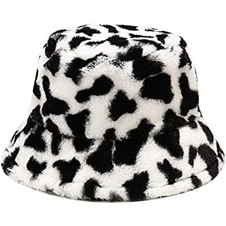 ChezAbbey Bucket Hat Women's Faux Fur Fuzzy Winter Hats Adjustable Cap Thic
